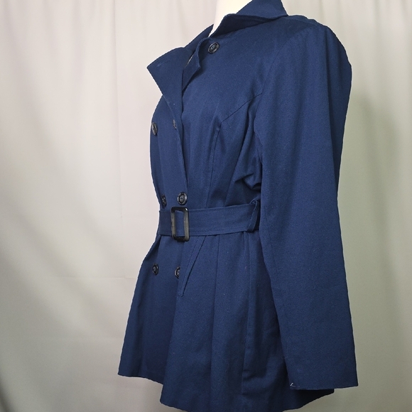 41 Hawthorn Plus Size 3X Women's Navy Trench Coat Top NWOT - Picture 4 of 9